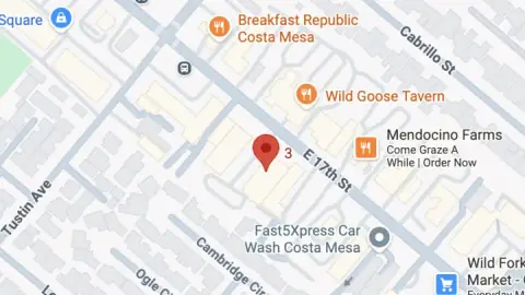 Map view of Elegant Lashes By Katie in Costa Mesa